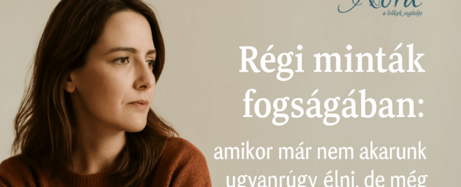 Egy gondolkodó nő, meleg színekben, elmélyült arckifejezéssel – a belső útkeresés, változás és felismerés vizuális megjelenítése.